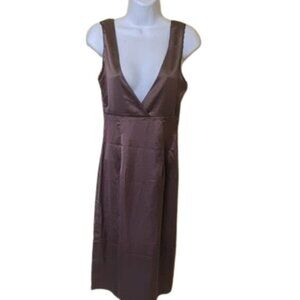 Brown Bronze Satin Dress Size Small
